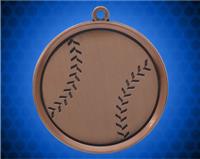 2 1/4 inch Bronze Baseball Mega Medal