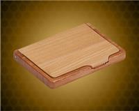 4 1/4 x 2 3/4 Maple/Rosewood Business Card Holder
