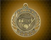 2 1/4 inch Gold Golf Galaxy Medal