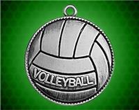 1 1/2 inch Silver Volleyball Die Cast Medal