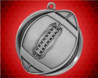 2 1/4 inch Silver Football Mega Medal