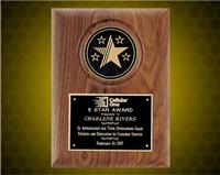 9 x 13 inch Solid America Walnut Plaque with Star Medallion