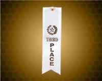 White 3rd Place Carded Ribbon