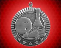2 3/4 inch Silver Bowling Star Medal