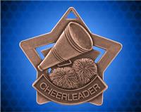 2 1/4 inch Bronze Cheerleading Star Medal