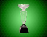 11 inch Clear Crystal Cup with Black Pedestal Base