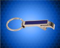 2-1/2 inch Blue Laserable Bottle Opener Keychain