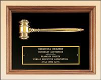 10 x 13 inch Metal Gavel Gold Electroplate Plaque