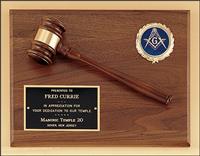 9 x 12 inch American Walnut Plaque with Wooden Gavel