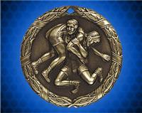 1 1/4 inch Gold Wrestling XR Medal 