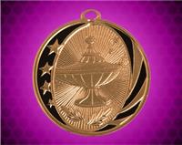 2 inch Bronze Lamp of Knowledge Laserable MidNite Star Medal