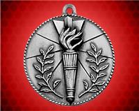 2 inch Silver Torch Die Cast Medal