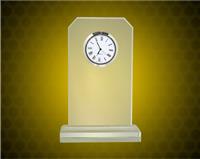 7 1/2 inch Clip Corner Glass Clock with a Clear Glass Base