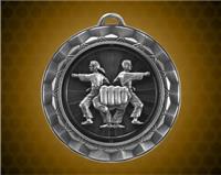 2 5/16 Inch Silver Karate Spinner Medal