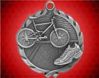 1 3/4 inch Silver Triathlon Wreath Medal