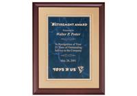The 11 x 14 inch Cherry Finish Plaque Board with Marble Center
