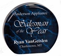 5 1/2 Inch Blue Marble Acrylic Circle