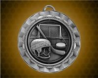 2 5/16 Inch Silver Hockey Spinner Medal