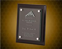 8 x 10 inch Black Piano Finish Floating Glass Plaque
