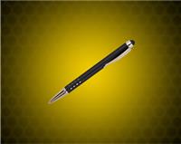 Black with Silver Trim Laserable Pen with Stylus