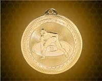 2 inch Gold Wrestling Laserable BriteLazer Medal