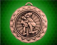 2 5/16 inch Bronze Wrestling Spinner Medal