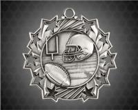 2 1/4 Inch Silver Football Ten Star Medals
