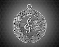 2 1/4 inch Silver Music Galaxy Medal