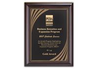 9 x 12 inch Cherry Finish Plaque with Black and Gold Florentine Plate