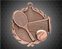 1 3/4 inch Bronze Tennis Wreath Medal