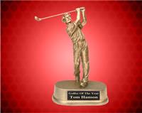 8 3/4 inch Antique Gold Male Golf Resin