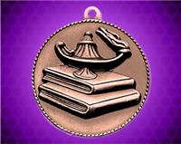 1 1/2 inch Bronze Lamp of Learning Die Cast Medal