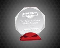 8 inch Octagon Double Arc Crystal Award