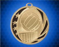 2 inch Gold Volleyball Laserable MidNite Star Medal