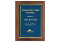 8 x 10 inch Walnut Plaque with Frost Gold Back Plate and Gold Embossed Frame