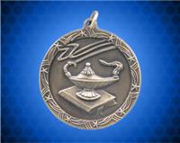 1 3/4 inch Gold Lamp of Knowledge Shooting Star Medal