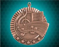 2 3/4 inch Bronze Music Star Medal
