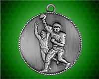 1 1/2 inch Silver Football Die Cast Medal