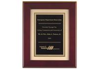 12 x 15 inch Rosewood Piano-Finish Plaque, Black/Brass Plate, Gold Background