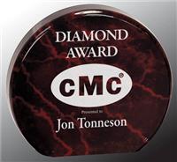 4 1/2 Inch Red Marble Acrylic Circle