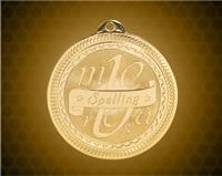 2 inch Gold Spelling Laserable BriteLazer Medal