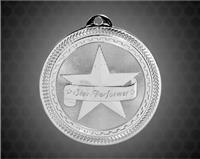 2 inch Silver Star Performer Laserable BriteLazer Medal