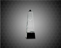 8 inch Obelisk Crystal on Black Pedestal Base