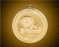 2 inch Gold Perfect Attendance Laserable BriteLazer Medal