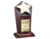 8 1/2" Rising Star Trophy on Rosewood Base - RWS58