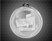 2 inch Silver Reading Laserable BriteLazer Medal
