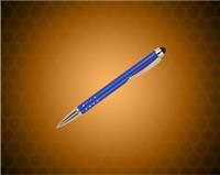 Blue with Silver Trim Laserable Pen with Stylus