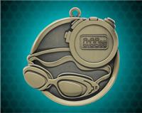 2 1/4 inch Gold Swimming Mega Medal