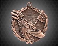 1 3/4 inch Bronze Golf Wreath Medal
