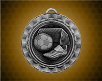 2 5/16 inch Silver Soccer Spinner Medal